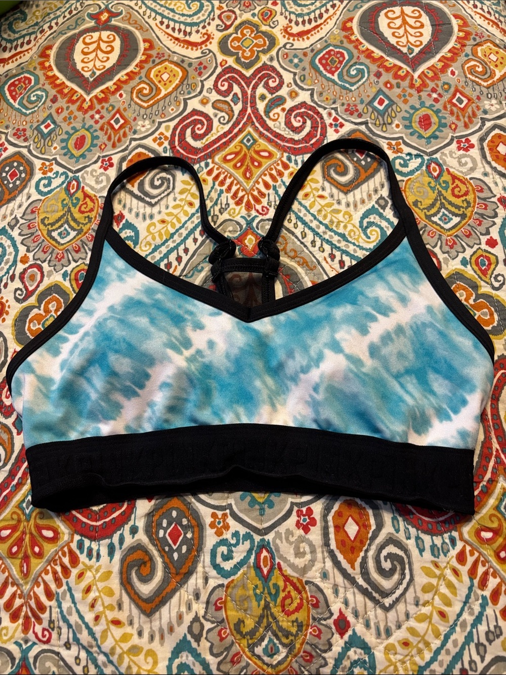 PINK blue tie dyed sports bra bralette size small